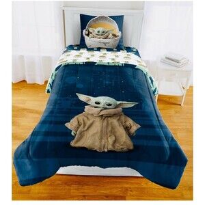 Star Wars Mandalorian Baby Yoda Reversible Twin/full Comforter Set Sham 72"X86"